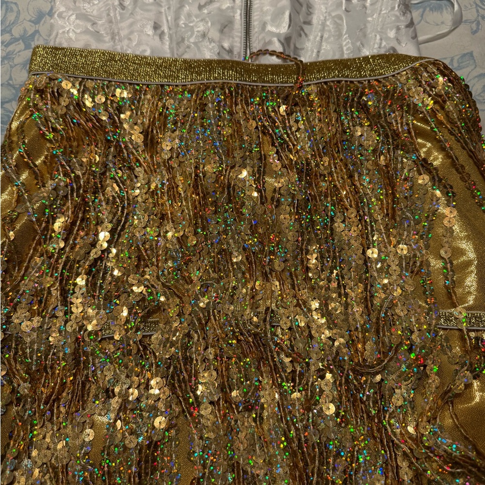 Amazon Gold Sequin Mini Skirt